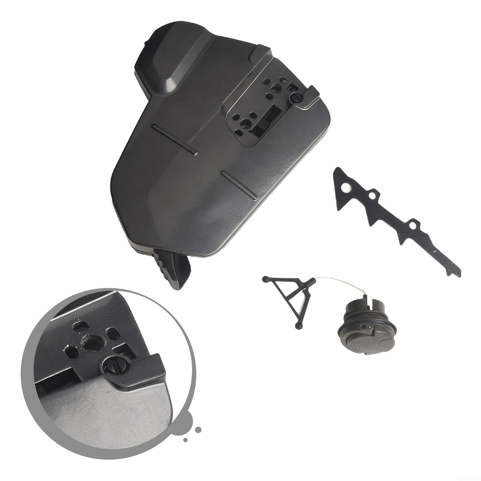 Kit de couvercle d'embrayage pour tronçonneuse avec bouchon de gaz et chien d'abattage pour 550Xp 550Xpg 560 Remplace 505199005 Gris Plastique Métal pour bûcheron extérieur