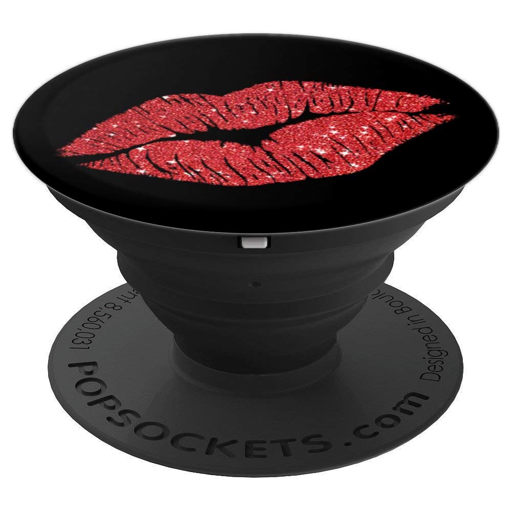Red Lips, Dark Red, Sparkle, Lips, Sexy, For Girls PopSockets PopGrip: Swappable Grip for Phones & Tablets