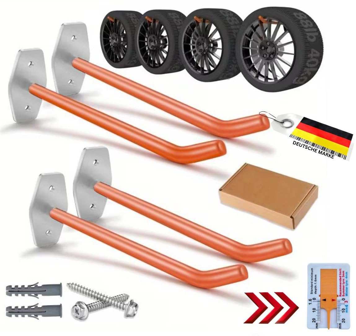 Support mural pour pneus auto - Rangement charge lourde garage avec vis