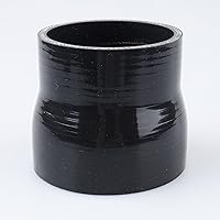 Vista 100 de AC PERFORMANCE ID 4" a 3.75" (4.016 in a 3.740 in) Reductor recto, longitud 4" (100mm), 4 capas reforzadas, manguera universal de silicona pura Negro