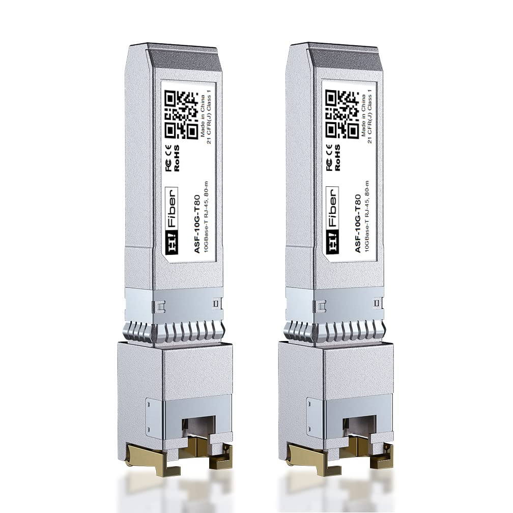 Nadajnik 10GBASE-T SFP+ 80 metrów, SFP+ do RJ45, 10G SFP+ do Ethernet moduł kompatybilny z Cisco SFP-10G-T-S, MA-SFP-10GB-T, Ubiquiti UniFi UF-RJ45-10G, mikrotik S+RJ10, Netgear AXM765...