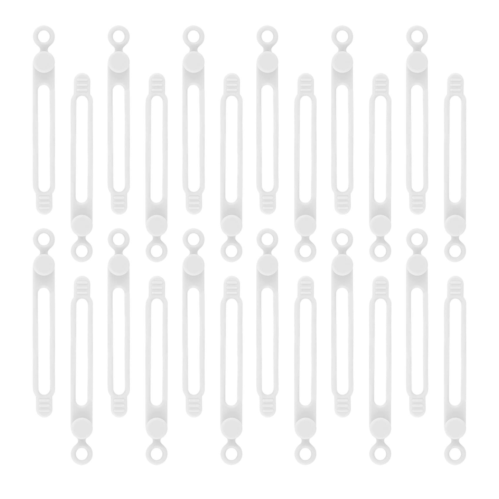 24Pcs Silicone Cable Straps, Reusable Cable Ties Management Organizer, Reusable Cable Ties Wire Organizer, Silicone Cable Ties for Office Home Kitchen