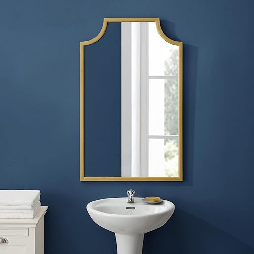 Miniatura 6 de Maykoosh Espejo retro renacimiento, dorado, 38 pulgadas de largo x 24 pulgadas de ancho, marco estilo pagoda, diseño inspirado en Art Deco, espejo