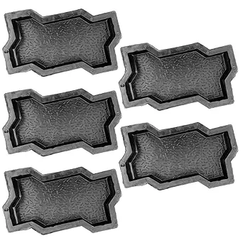 Reyal Black Zigzag Paver Block Mould (Pack of 5) Make in India | PVC Rubber Mould | Outdoor DIY Paver Mould