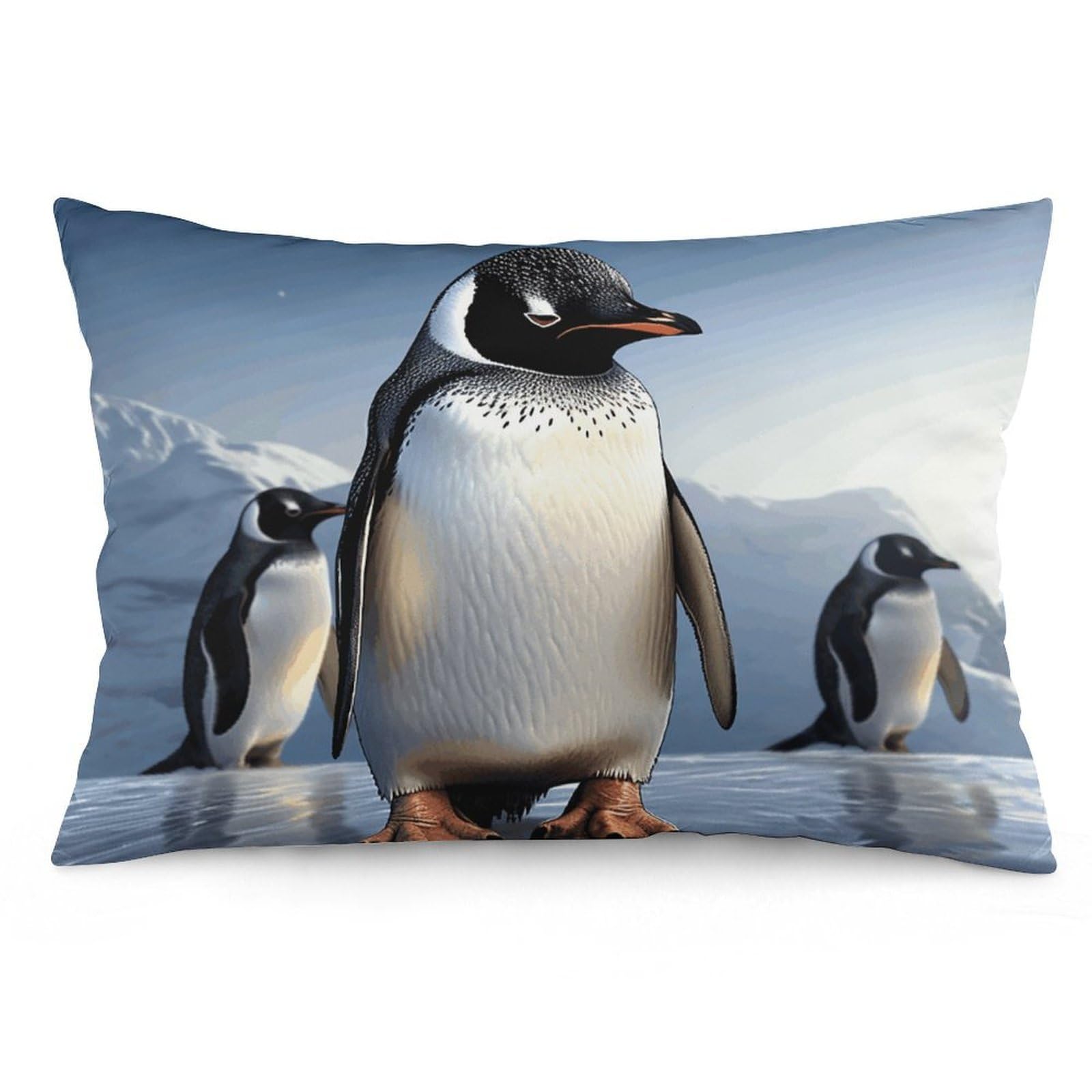 2 Pack Pillow Cases for Hair and Skin, Soft Breathable Pillow Case Covers with Hidden Zipper, Penguin Pillowcase 20"x30" Pillow Covers for Sleeping Gift