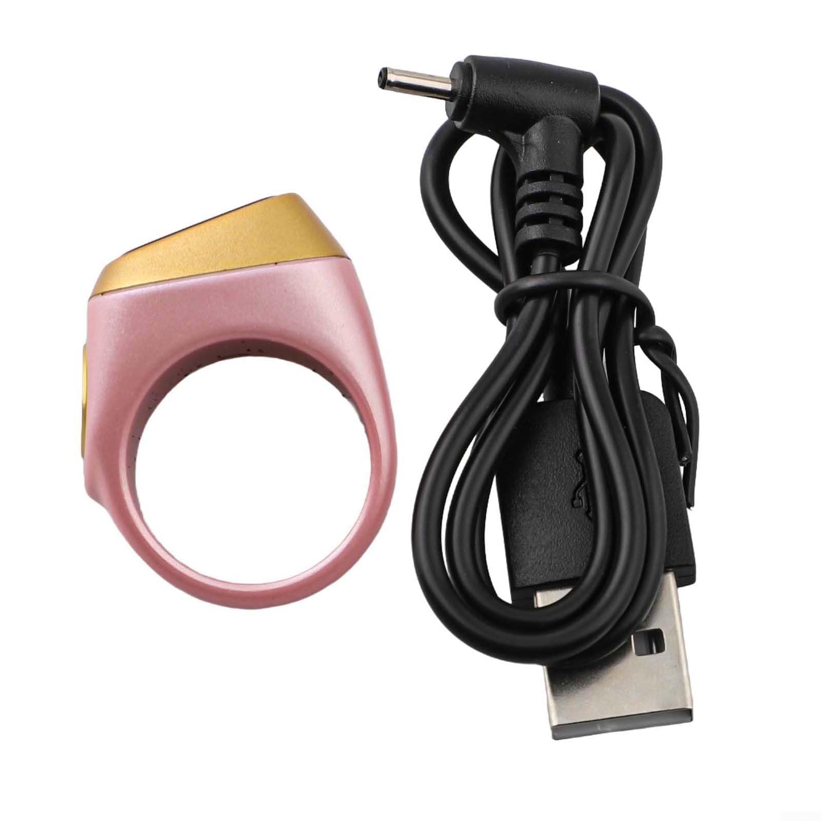IQibla Smart Digital per anello Zikr con materiale ABS impermeabile, display per il monitoraggio del conteggio, promemoria vibrazioni e app per i tempi di preghiera (20 mm rosa)