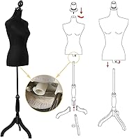 Vista 4 de HCY Maniquí de torso maniquí con soporte para maniquí forma 60-67 maniquíes de altura ajustable cuerpo femenino, muestra mujeres para coser base