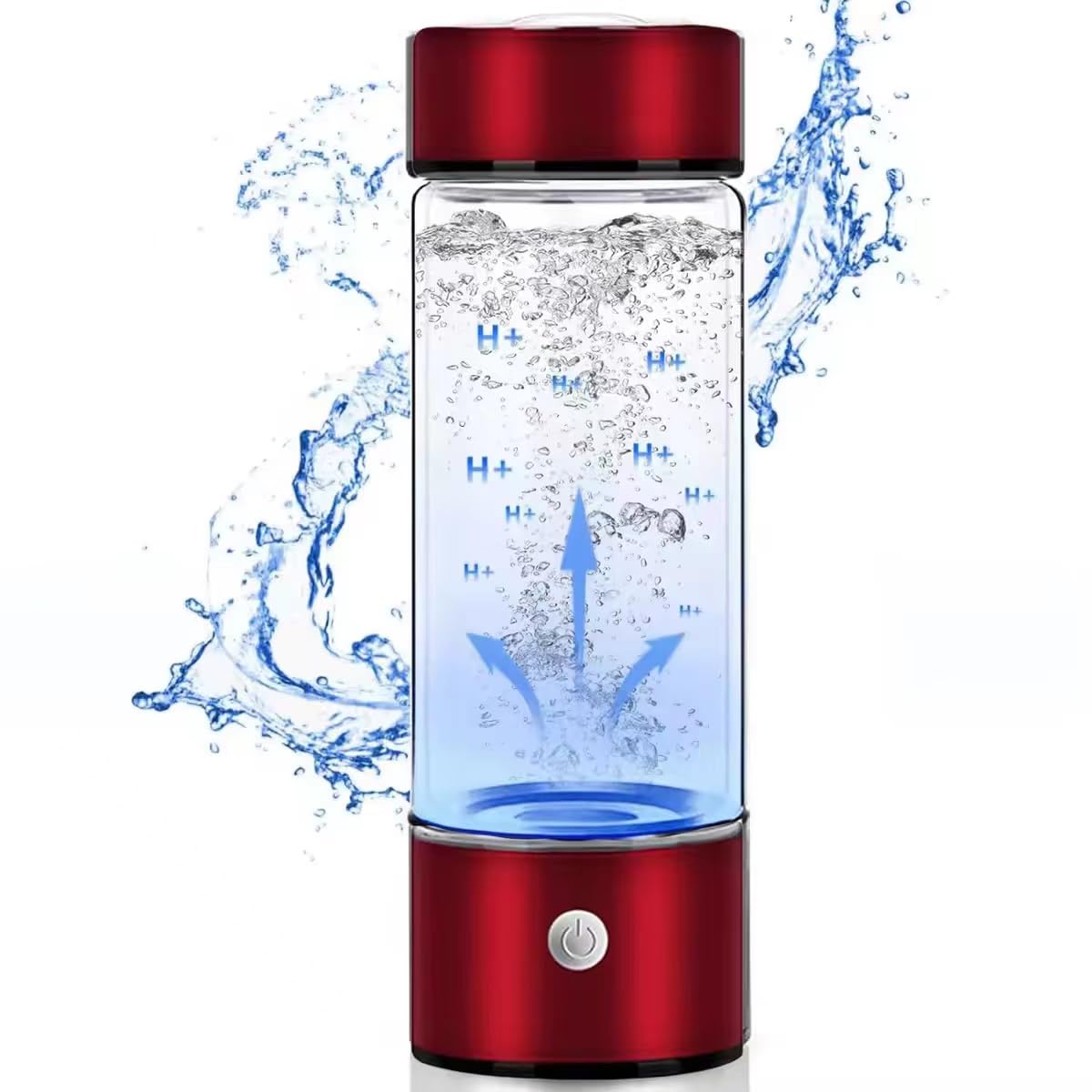 Botella de agua con infusión de hidrógeno, botella de agua portátil de electrólisis, vidrio de borosilicato a prueba de explosiones