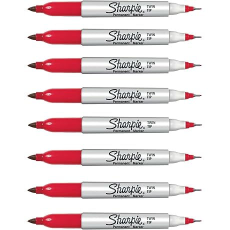 Sharpie Classic Permanent Markers Red Extra Fine Point 8 Pack