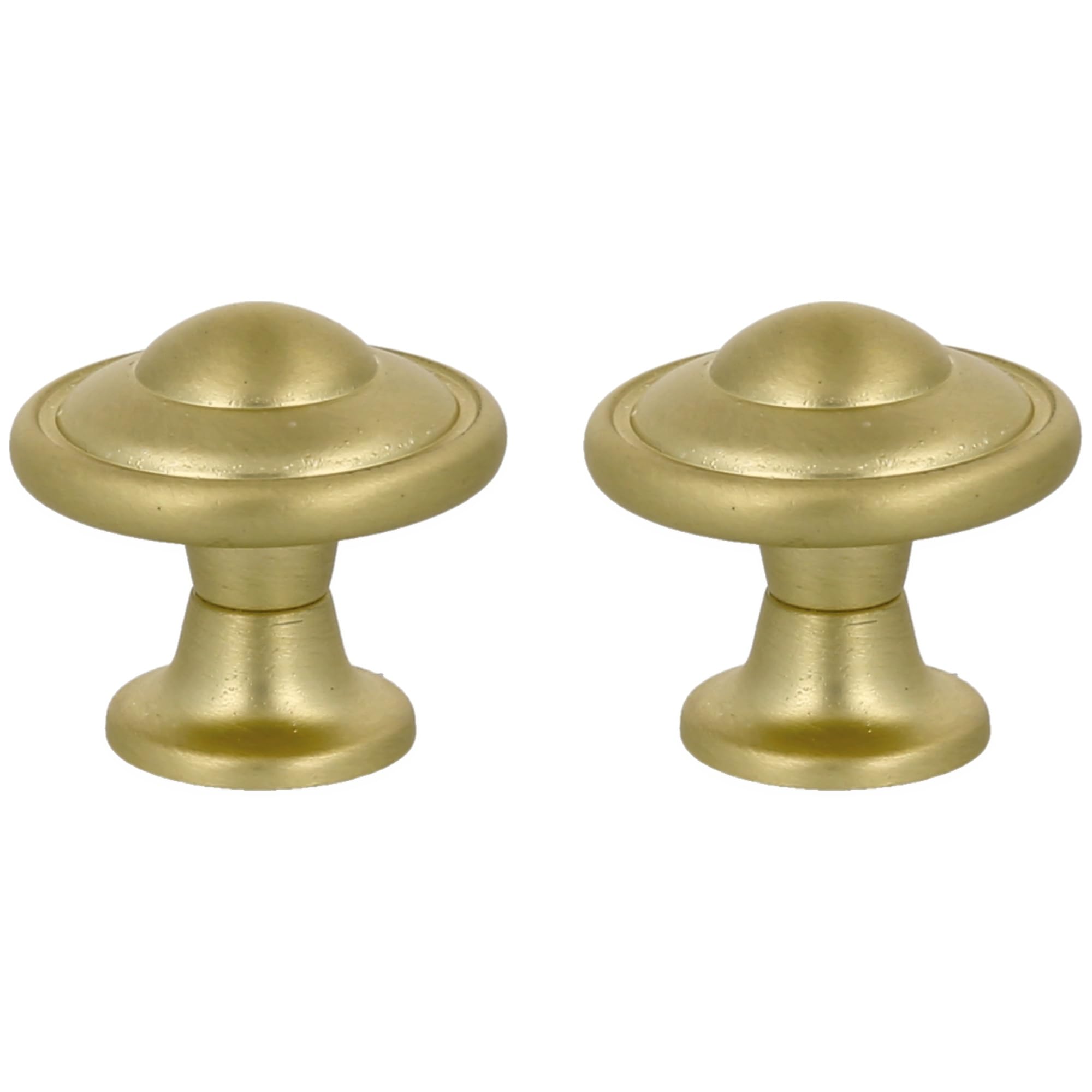 Amig Pack of 2 Furniture Knobs Drawer Pulls 30mm Brushed Gold Zamak Mod 809