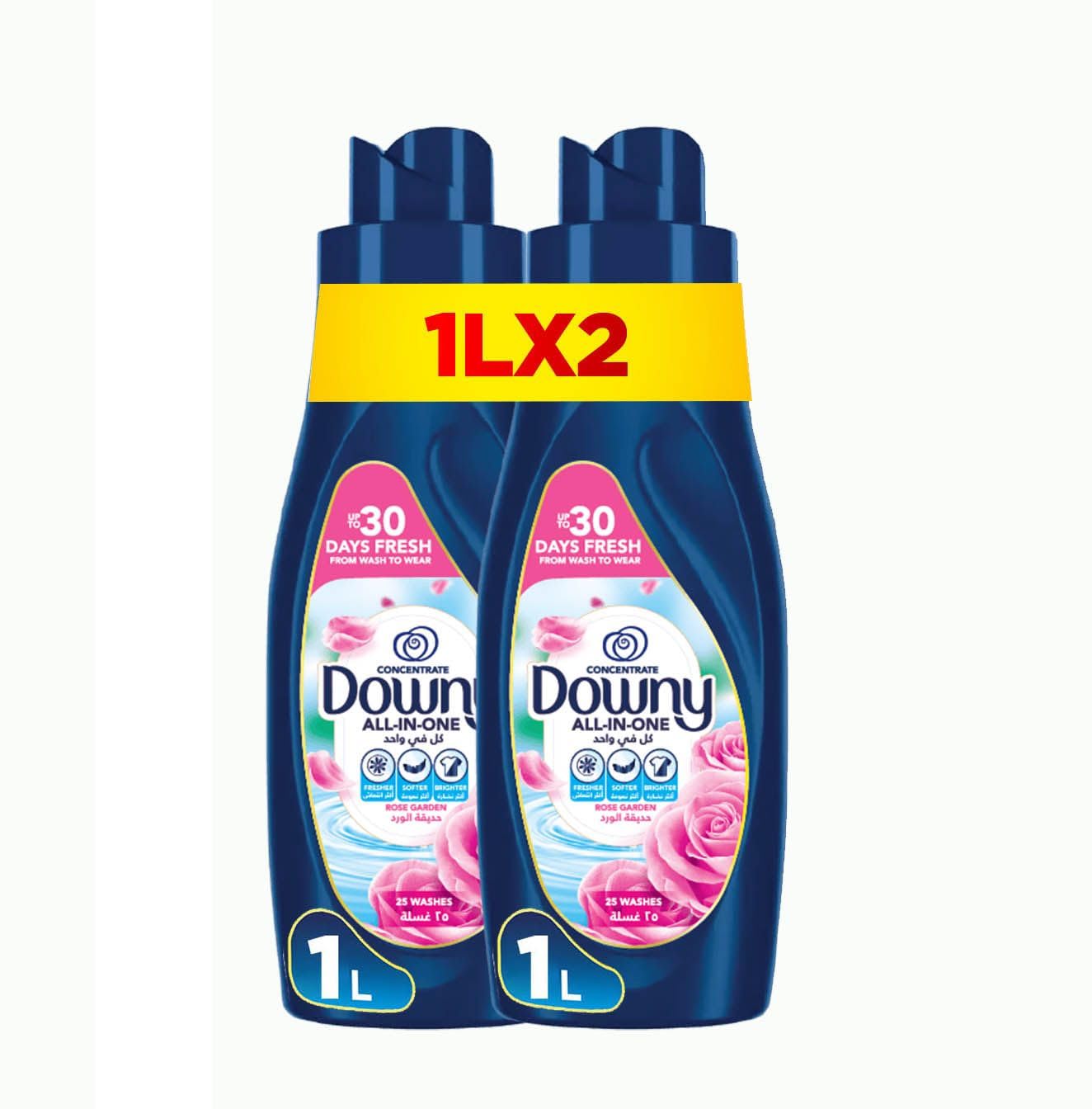 Rose Garden Concentrate Fabric Conditioner Value Pack, 2 x 1 Litre