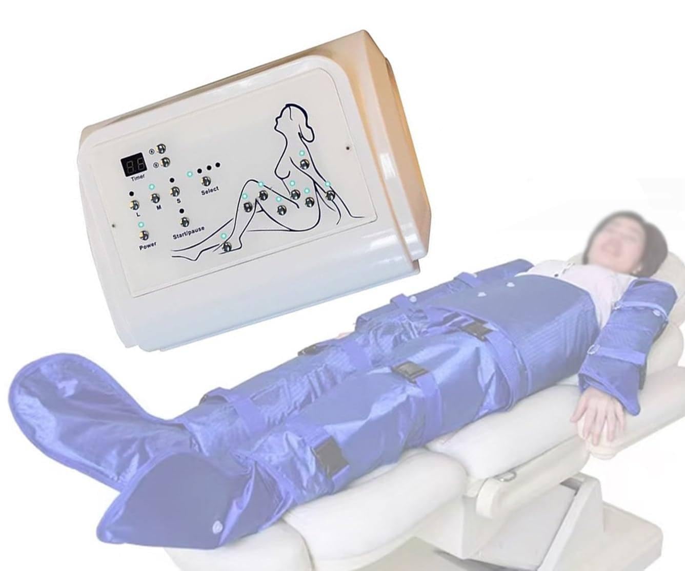 Tappetino elettrico per massaggio completo con compressione ad aria per drenaggio linfatico, dimagrimento e rilassamento, ideale per braccia, gambe, vita e perdita di peso complessiva