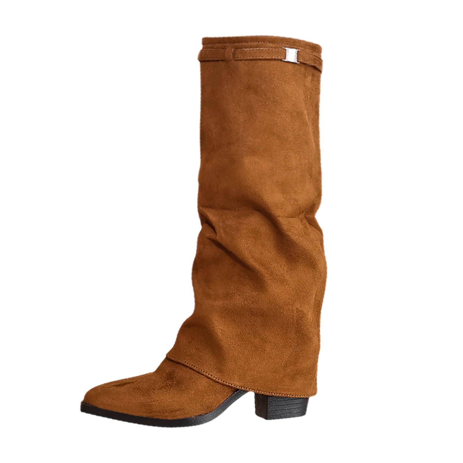 Bottes en daim de qualité avec finitions sangle et bout pointu - 8