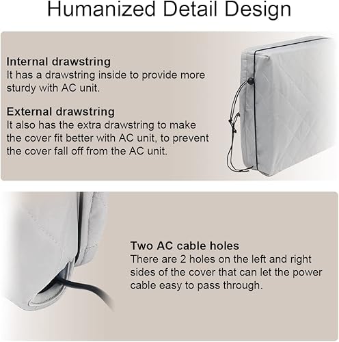 Miniatura 5 de Cubierta pequeña de aire acondicionado para interiores con cordón doble aislamiento para interior (17 x 13 x 3.5 pulgadas)
