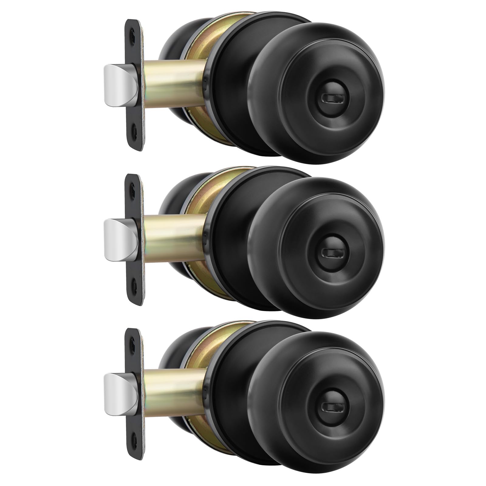 Haidms 6 Pack Matte Black Door Knobs Interior Privacy, Black Interior Door Knobs for Bedroom or Bathroom Classic Round Doorknobs Hardware — Amazon image 15