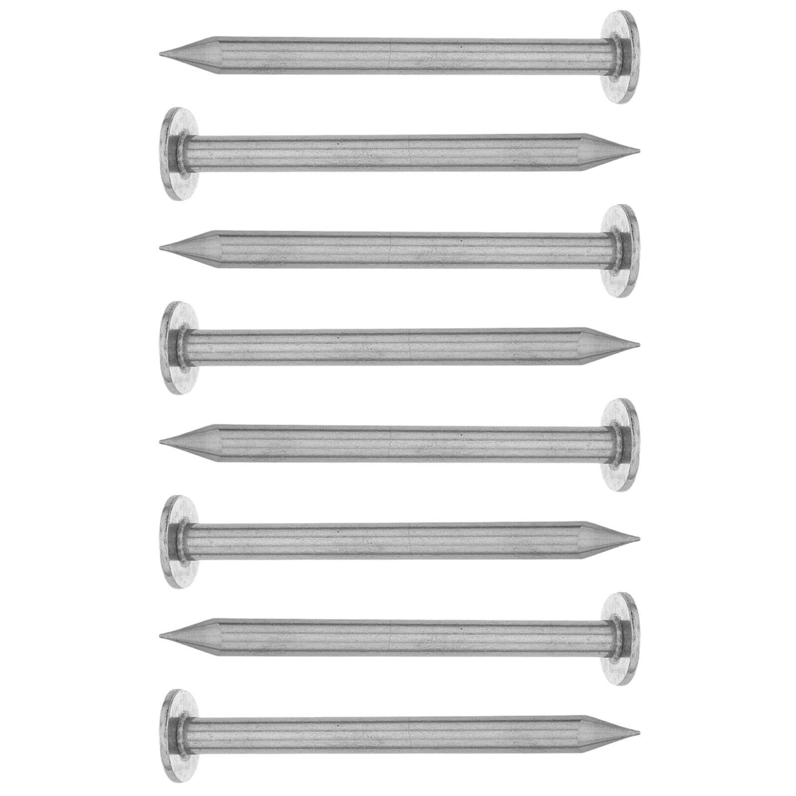 Clavos de medición de acero inoxidable plata de alta resistencia para pavimentos, 8 piezas 8