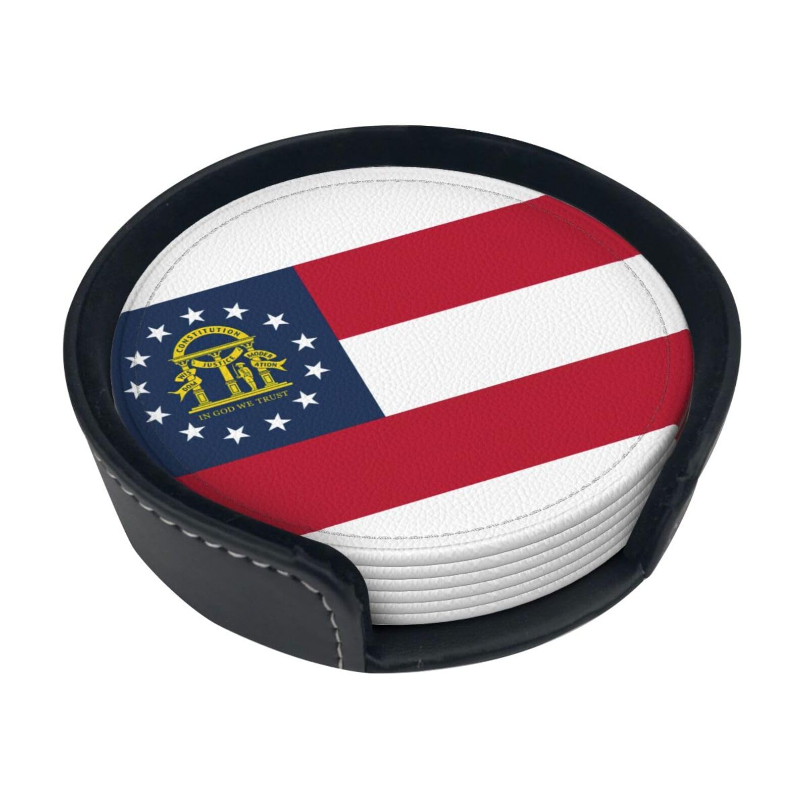 Dessous de verre imprimé drapeau État de Géorgie, lot de 6 pièces résistantes