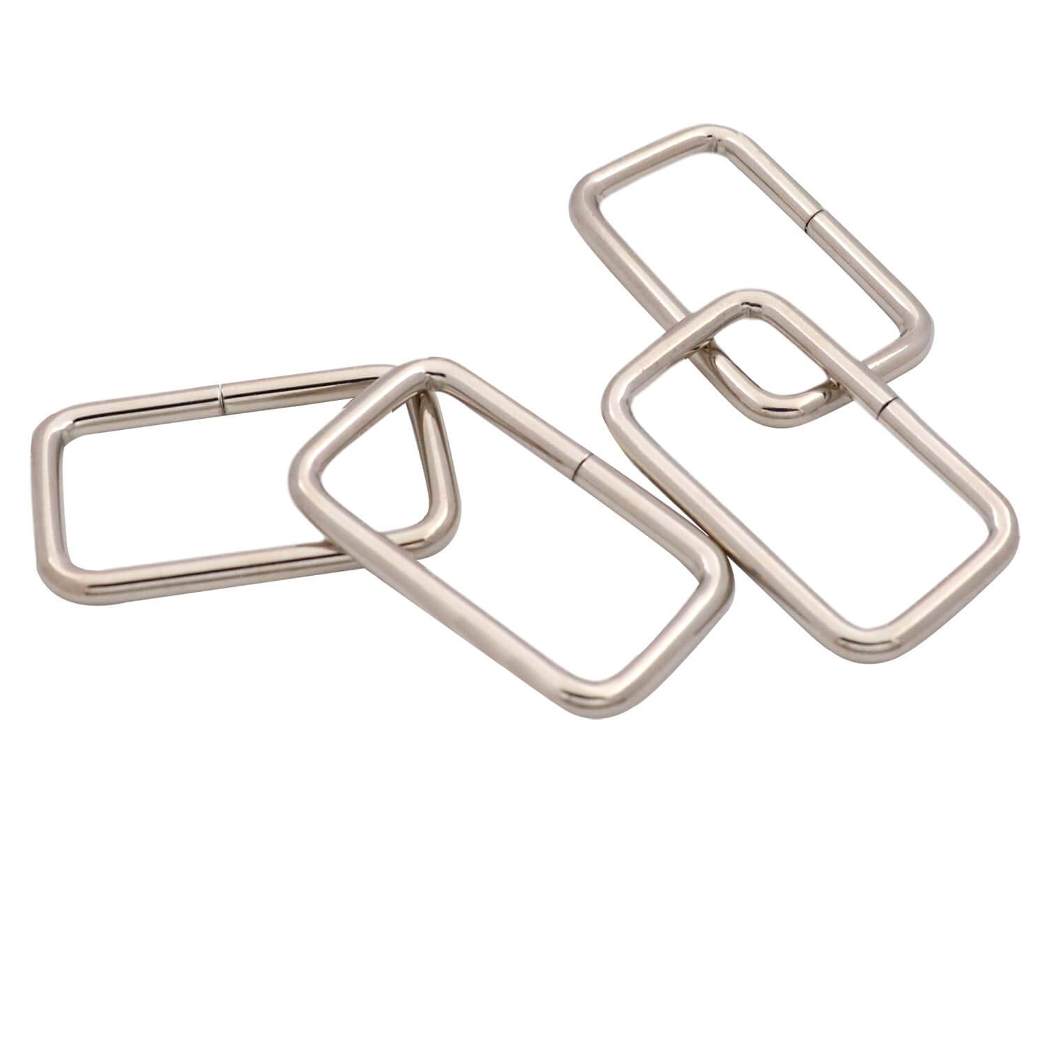 Amanaote Metal Rectangle Ring Buckles Square Strap Webbing Belt Rings Non Welded Inside Size