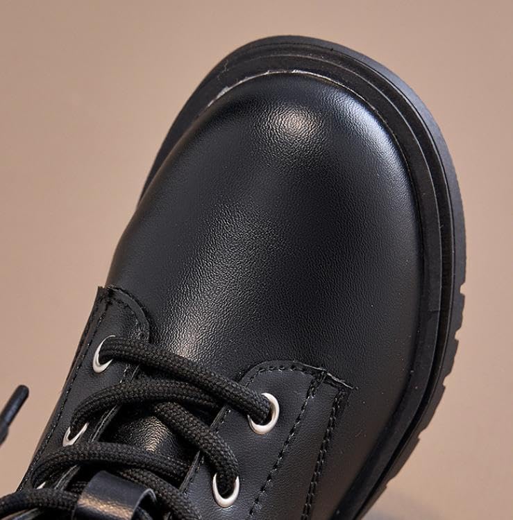 Girls leather Ankle Boots Side Zip Comfort Non-Slip Boot Lace Up Outdoor Combat Boot(Toddler/Little Kid/Big Kid)2