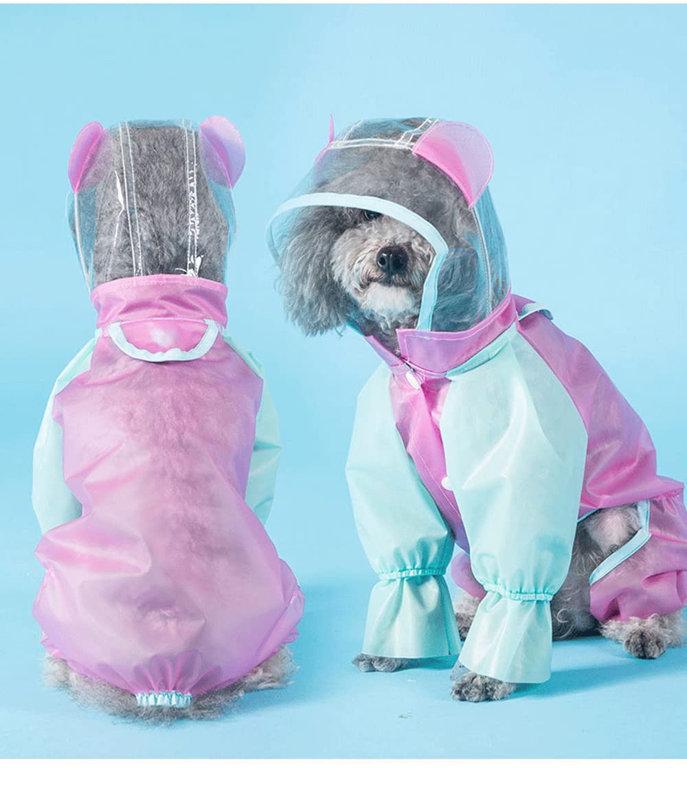 Impermeable para Perros, Impermeable for Perros de Cuatro Patas, Ideal for Cachorros pequeños, Ropa Impermeable for Todas Las Estaciones(Blue,S)