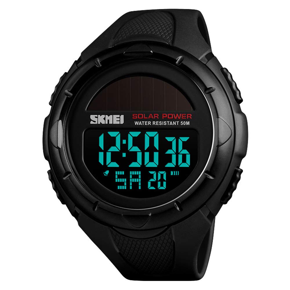 MASTOP Reloj deportivo digital militar para hombre, luz trasera LED, alarma, cronómetro, resistente al agua, 50 m, resistente al agua, para hombre