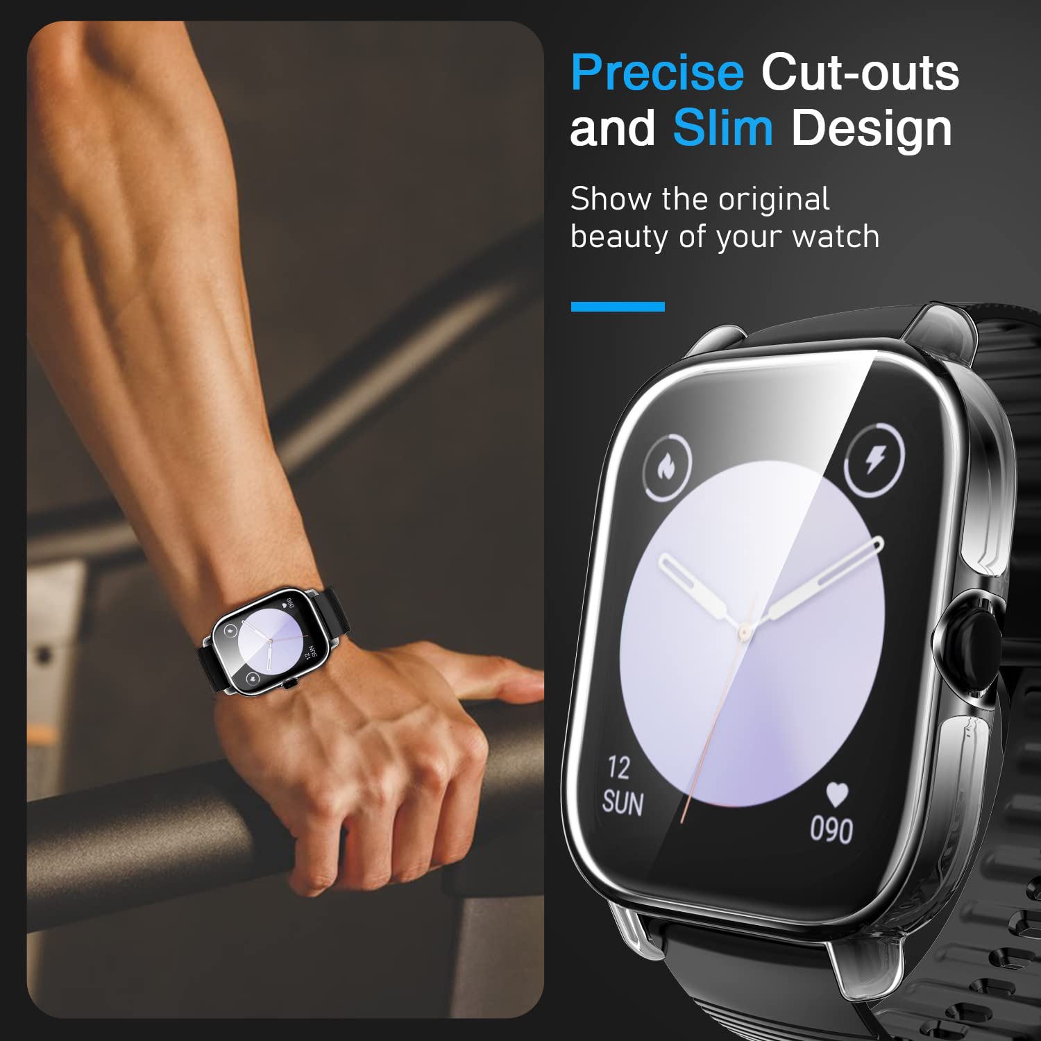 Custodia E Pellicola Per Amazfit GTS 3 - Copertura Trasparente Antiurto E Antigraffio, 3 Pezzi IVoler - Foto 11