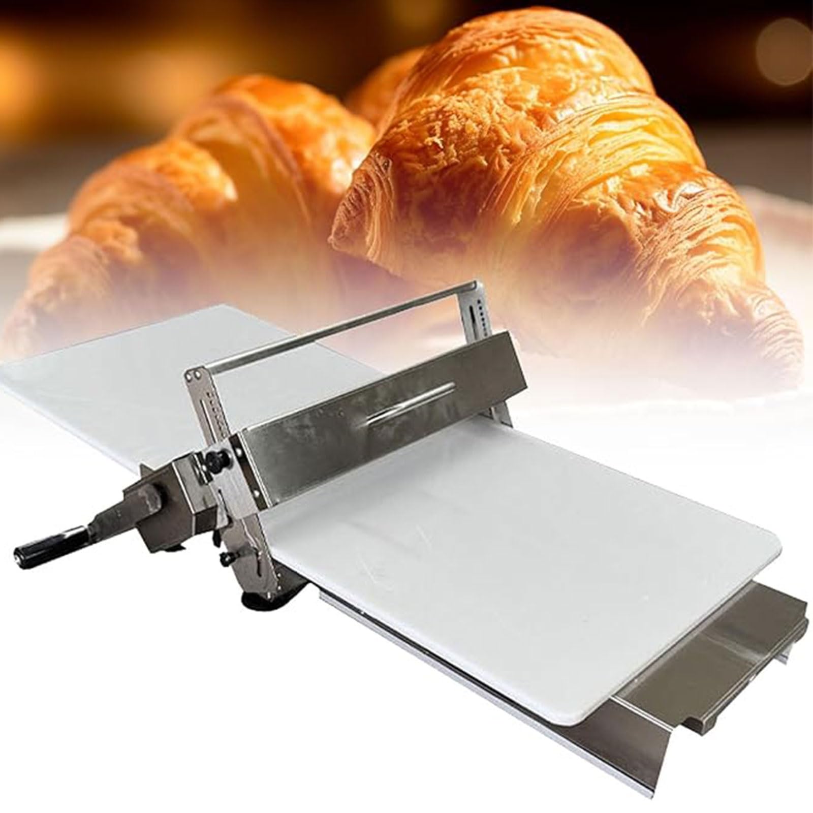 Macchina Pasta Sfoglia con Spessore Regolabile 0-25 mm Sfogliatrice Manuale in Acciaio Inox per Commerciale E Domestico, Impasti Pizza E Panetteria Domestica Commerciale(A 300)