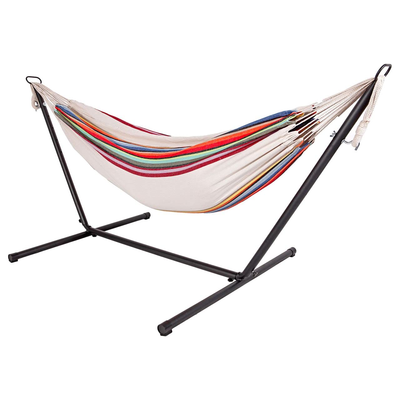 Hamac double grand format LEX tissage haut de gamme à rayures