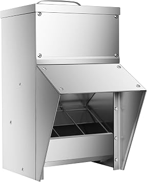 RYFT Galvanized Chicken Feeder 11.5 Lbs Capacity, Outdoor Rat Proof Metal Poultry Feeder with Lid, Hanging Chicken Feeder, Coop Food Dispenser No Waste for Chicken, Duck