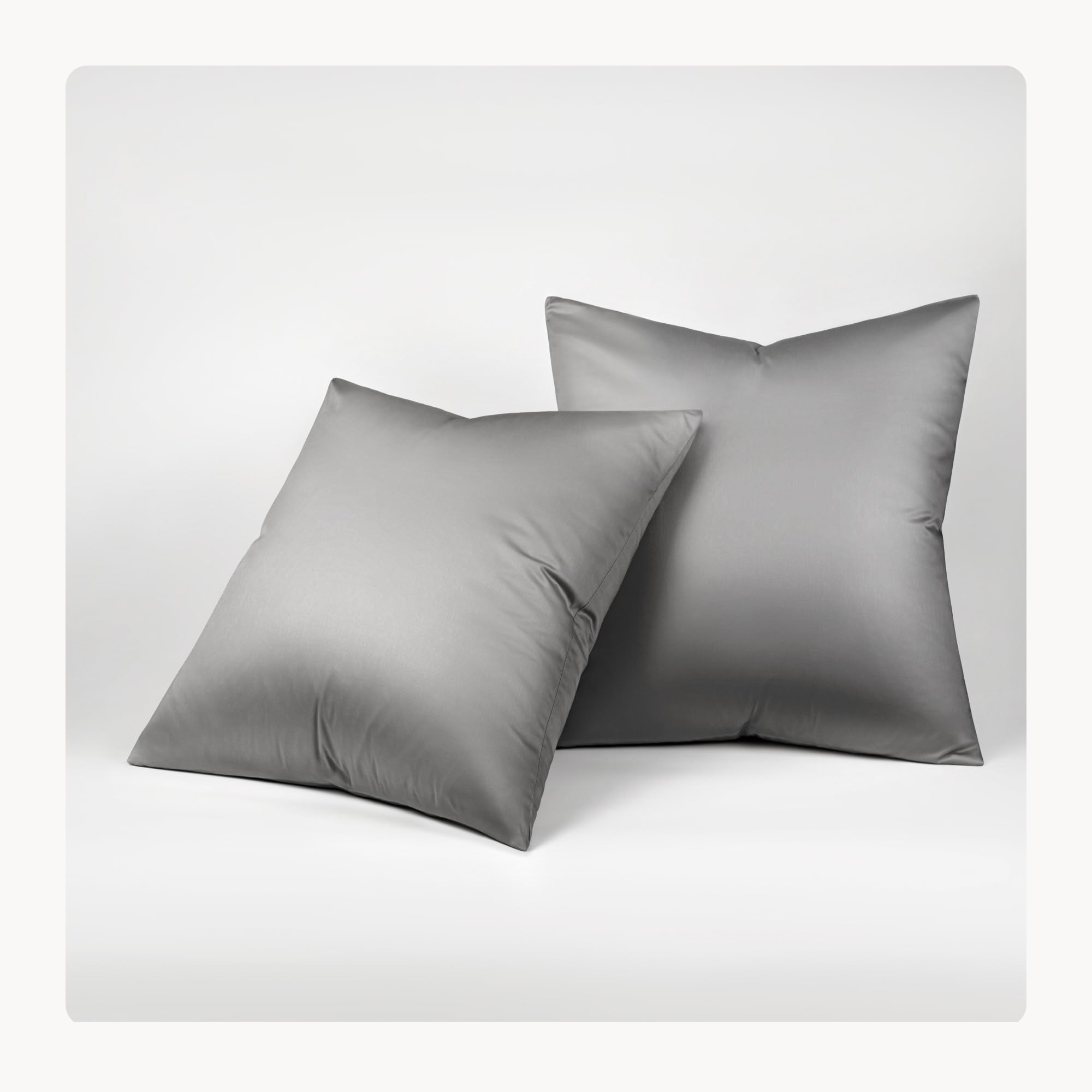 Seralino Tencel Kissenbezug 80x80 Grau Dunkelgrau (2er Set) | 100% Lyocell Kopfkissenbezug 80x80 | hochwertige Kissenhülle| Reißverschluss | Oeko-Tex | Atmungsaktiv | Allergiker Kissenbezüge