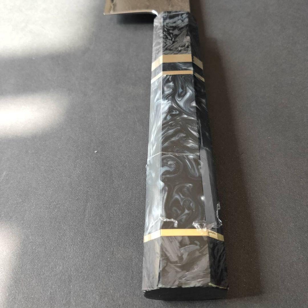 67層鏡面ダマスカスV金10号和牛刀240mm モダンマーブルレジン銀巻柄 67層鏡面ダマスカスV金10号和牛刀240mm モダンマーブルレジン銀巻柄