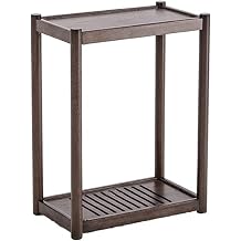 CPU Stand Cart Solid Wood PC Tower Stand, 2-Tier Mobile CPU Holder, Floor Standing PC Main Case Stand with Invisible Caster Wheels for Home Office Computer Tower Desktop Holder