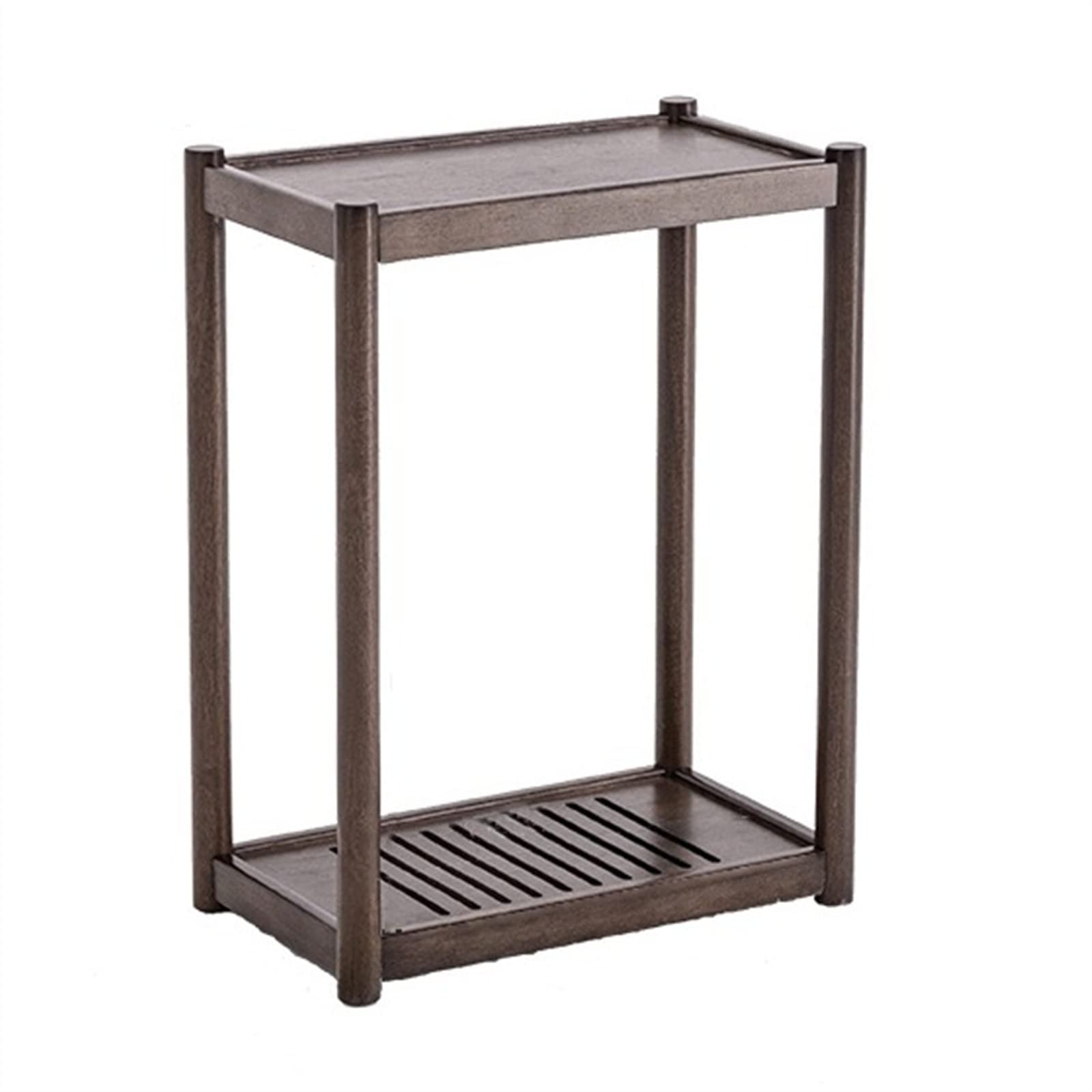 Práctico Soporte de Torre for PC Madera Maciza, Soporte for CPU móvil 2 Niveles, for Caja Principal pie con Ruedas Invisibles for Oficina en casa(Bruin,Pequeño)