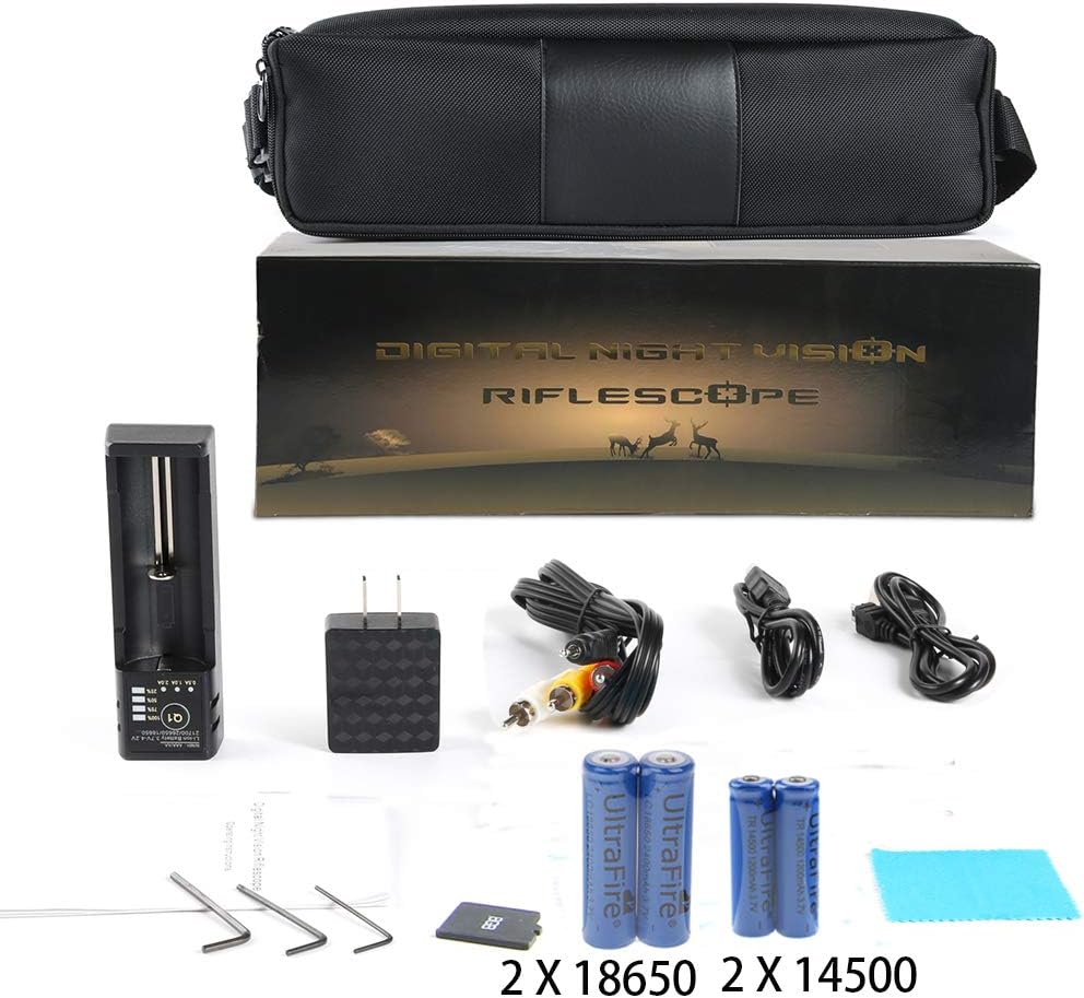 4.5X Day Night Rifle Scope, Colorful Digital Night Vision Riflescope for Hunting, 1080p HD Video Recording   Photos, Playback Function   TF Card Included Image