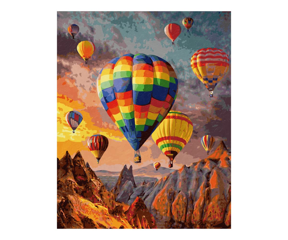 Schipper 609130858 Peinture par Numéros Montgolfières - Images Peinture pour Adultes avec Pinceau et Peinture Acrylique 40 x 50 cm