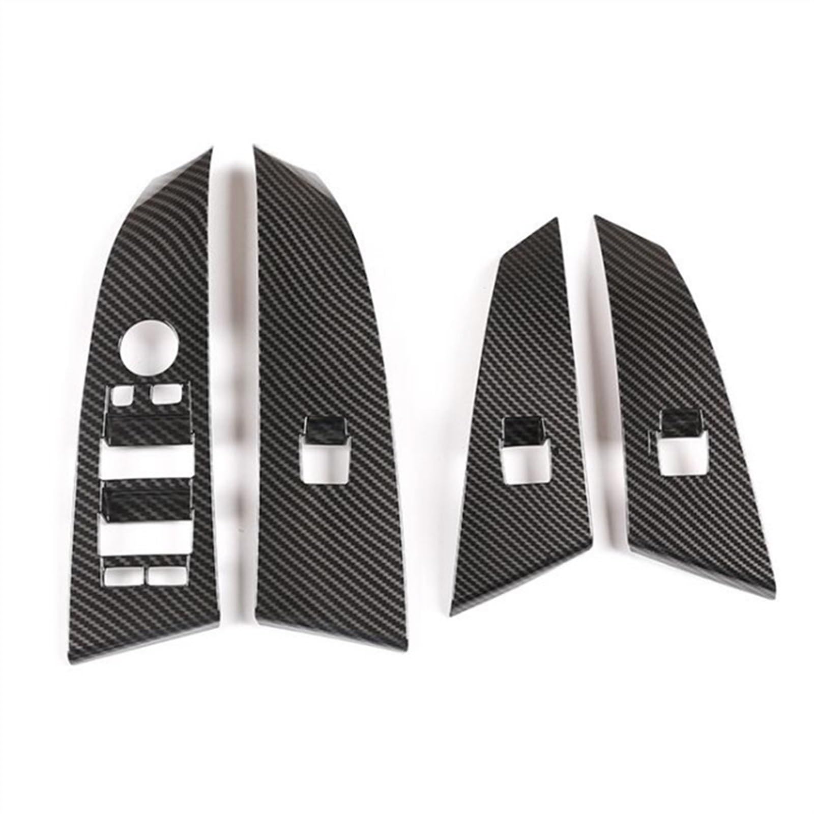 Marco De Interruptor De Ventana En ABS Para BMW Serie 5 E60 (2004-2006) – 4 Piezas, Color Plata, Volante A La Izquierda