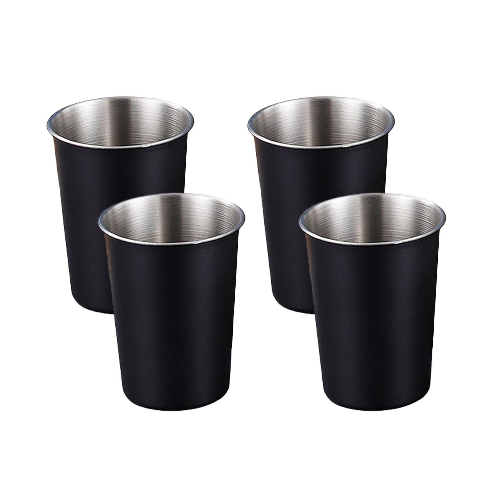 Buxuaaaa 500Ml 4Pcs Practical Stainless Steel Kids Cups Kids Metal Cups Sturdy And Portable Stainless Steel Drinking Glasses Stackable Tumblers Set