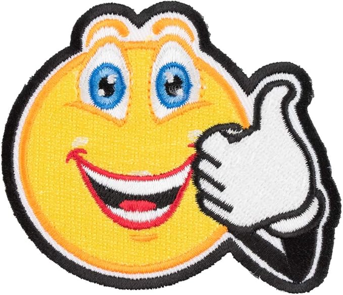 Amazon Com Thumbs Up Smiley Face Patch Smiley Face Patches Clothing Shoes Jewelry