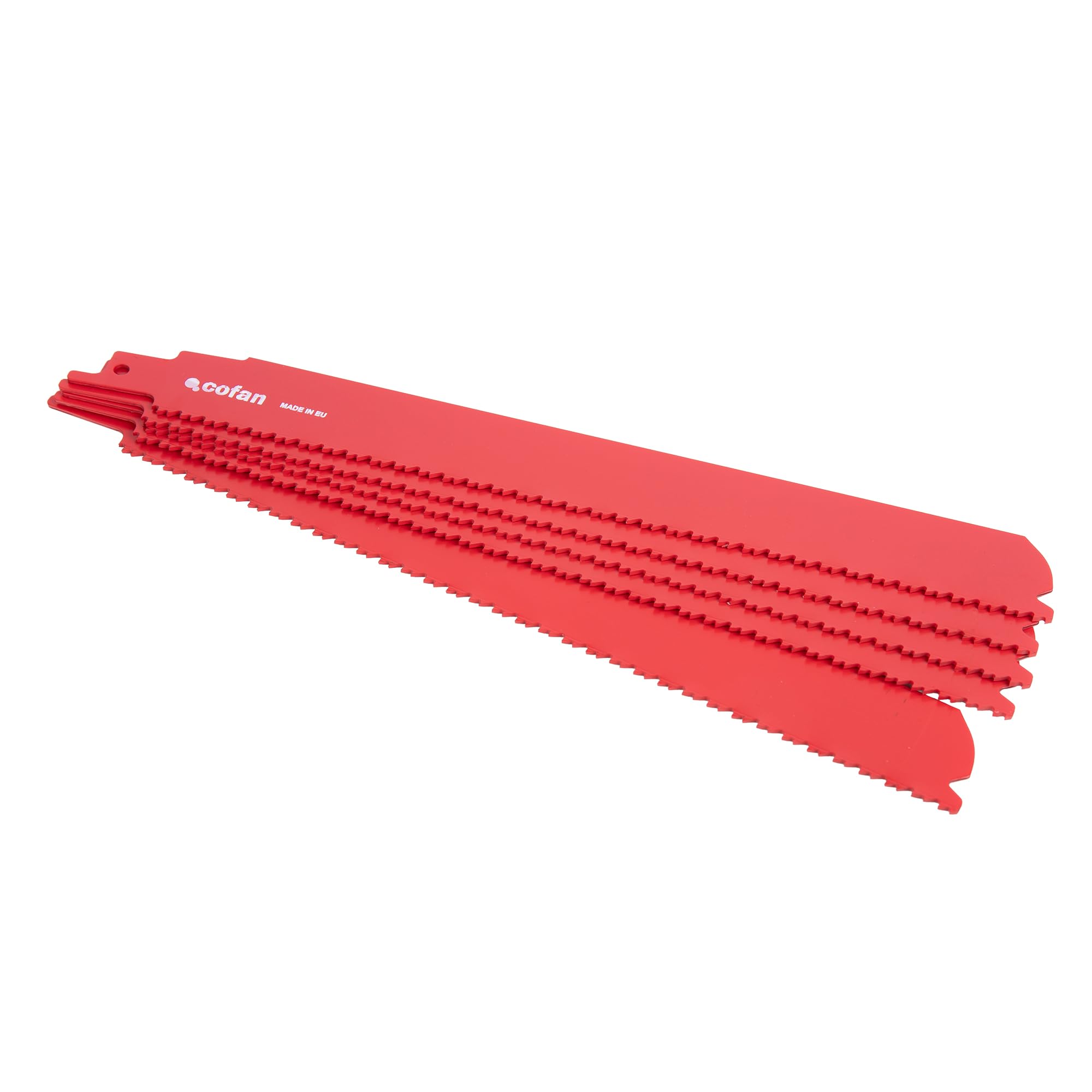 Cofan Hojas de sierra de sable bimetálicas para demolición 5 piezas 210 x 8-10 mm, Hojas universales cortes exigentes en multimaterial, Dentado triscado