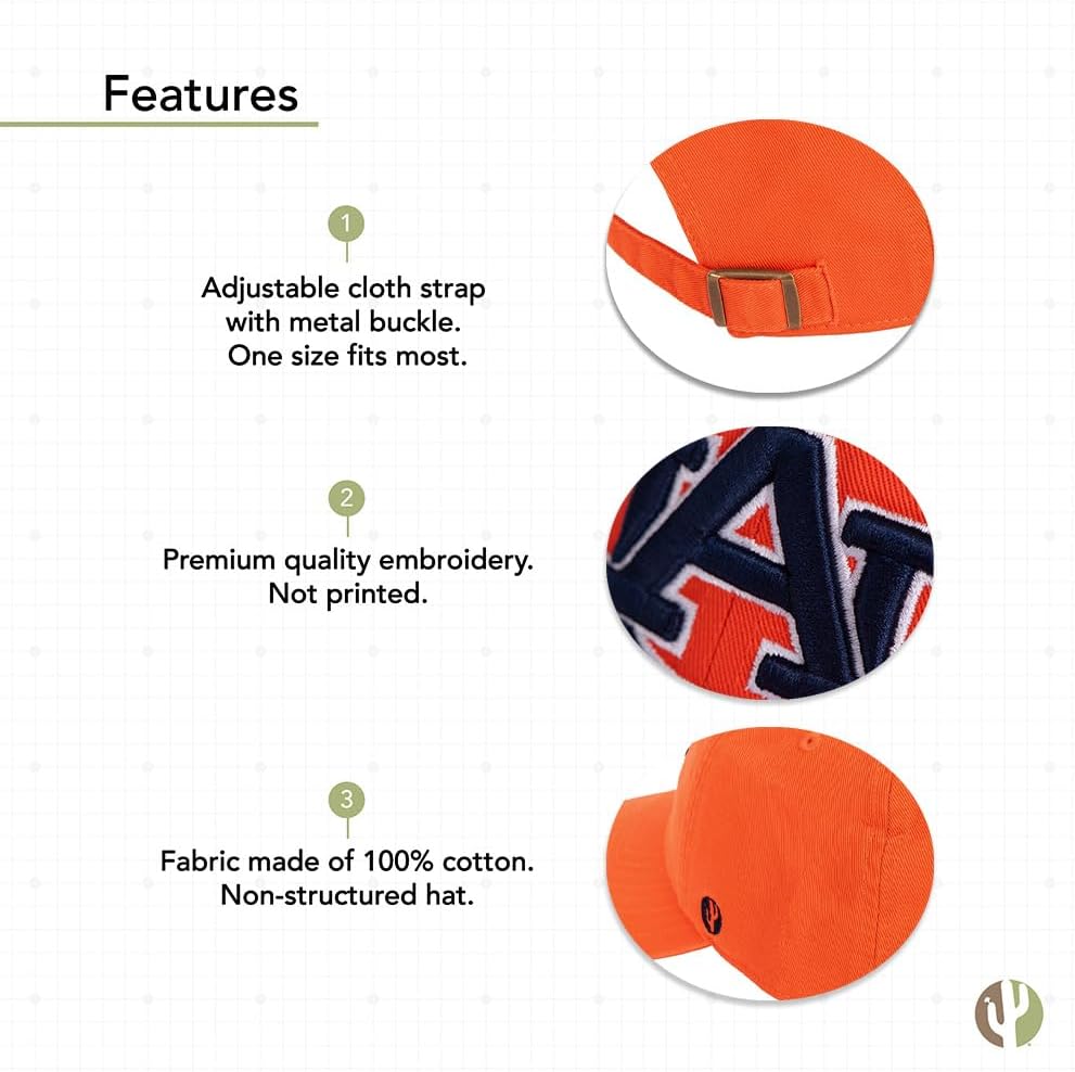 Desert Cactus Auburn University Baseball Hat Tigers War Eagle Brimmed Embroidered Hats Cap Adjustable Cloth Strap Adult - Image 4
