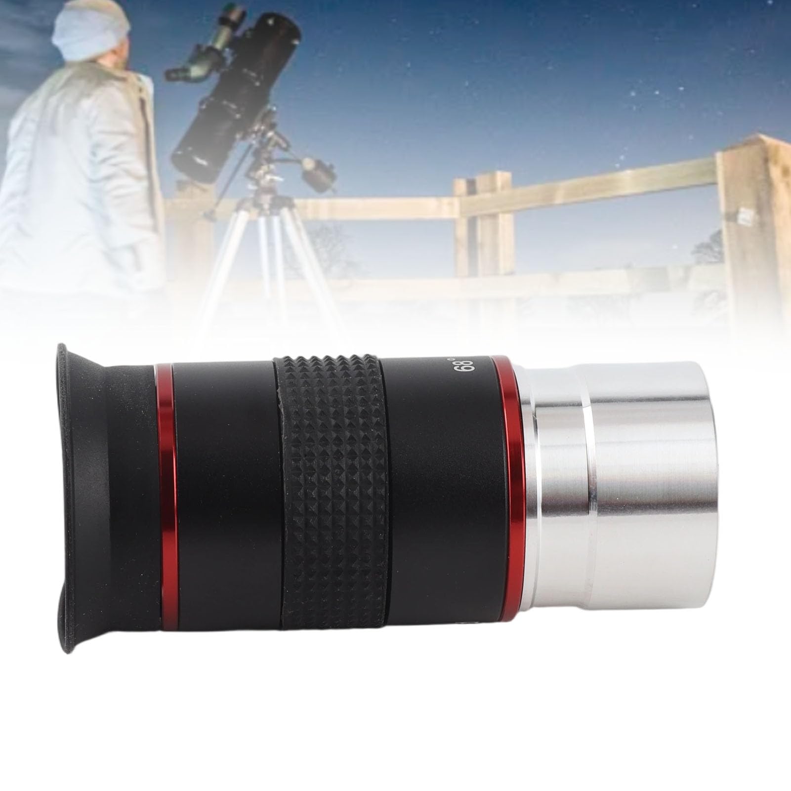 Tbest Ocular del Telescopio 1.25 Pulgadas 68 Grados de Gran ángulo 6 Mm Astronómico para Observación de Luna Accesorio de Aleación de Aluminio de Aluminio Vidrio óptico