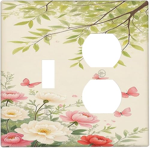 Miniatura 103 de Cubiertas Decorativas de Tomacorrientes Estilo Gótico Cuervo Flores Púrpuras 1 Gang Interruptor de Luz Simple Basculante Placa Cubierta Placas de