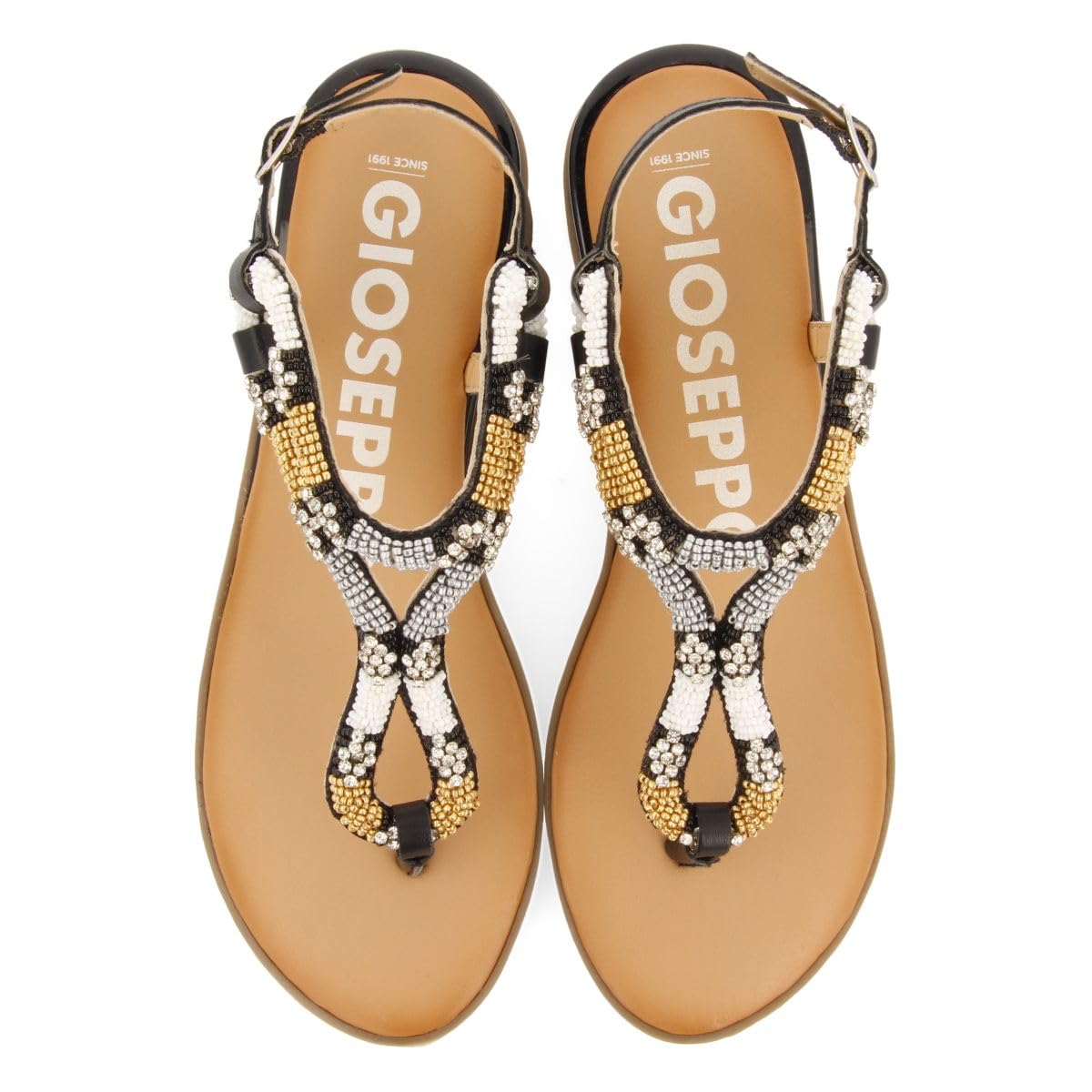Sandali Dorati con Pietre Multicolor per Donna NYSSA