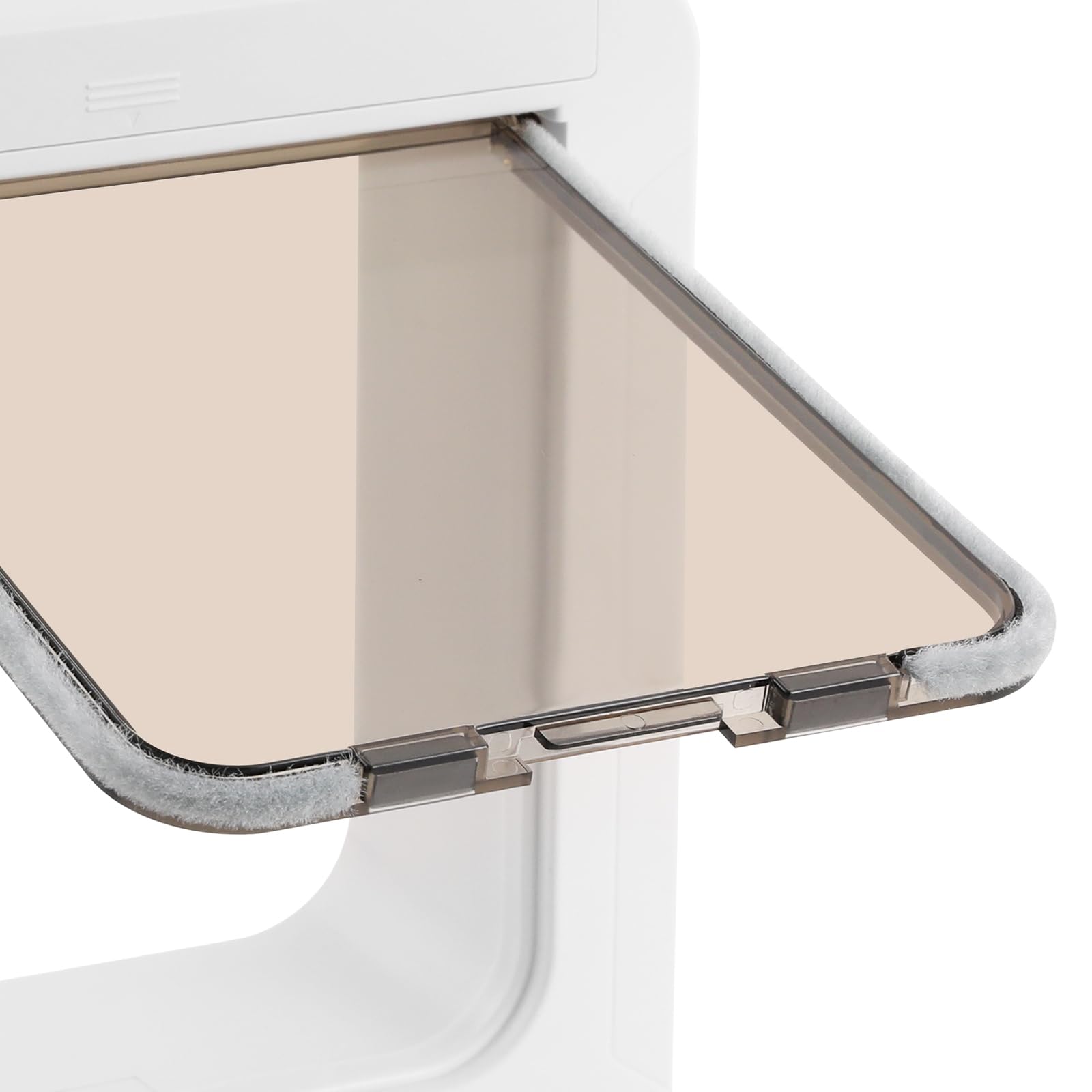 Haustiertür Katzenklappe intelligent mit Fernbedienung RFID Haustiertür ABS Material Kunststoff 2 Sensorhalsbänder 26x30cm für Haustiere bis 11 kg Sicherer Zugang Weiß