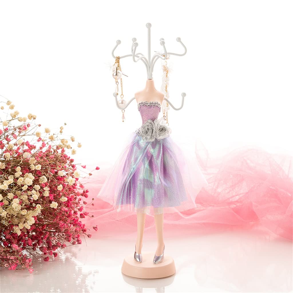 Portagioie da principessa per donna, espositore elegante per collane, orecchini creativi, anelli, ciondoli, modello di vestito e scarpe con gioielli, portagioie 3