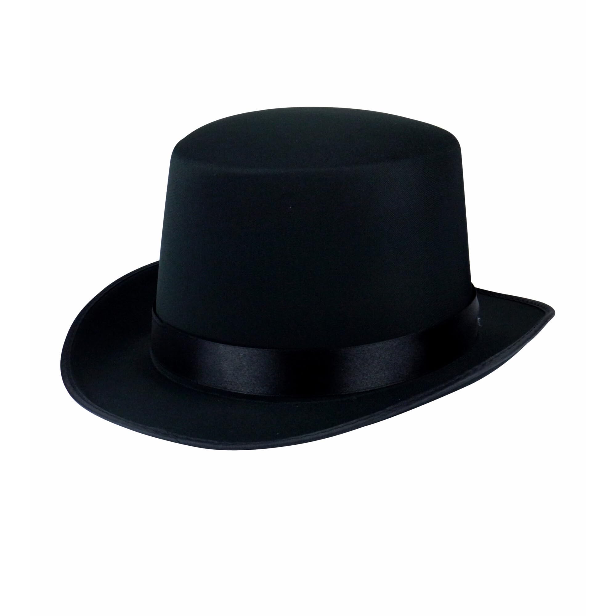 HiFEN® Black Satin Top Hat Victorian Style Adult/Kids Fancy Dress Hat Costumes Accessory for Parties, Magician & Christmas Themed Events