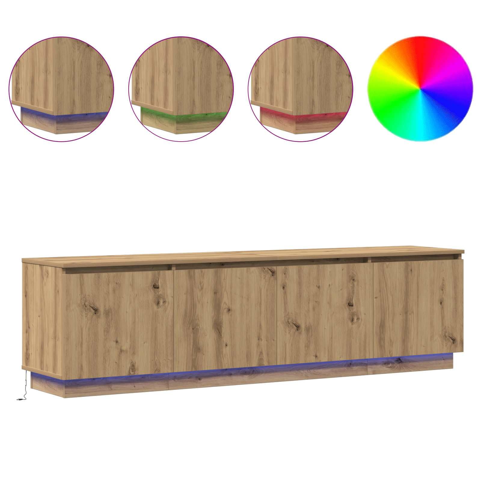 Madera resistente iluminación LED moderno Roble artisan 180 x 38 x 49 cm