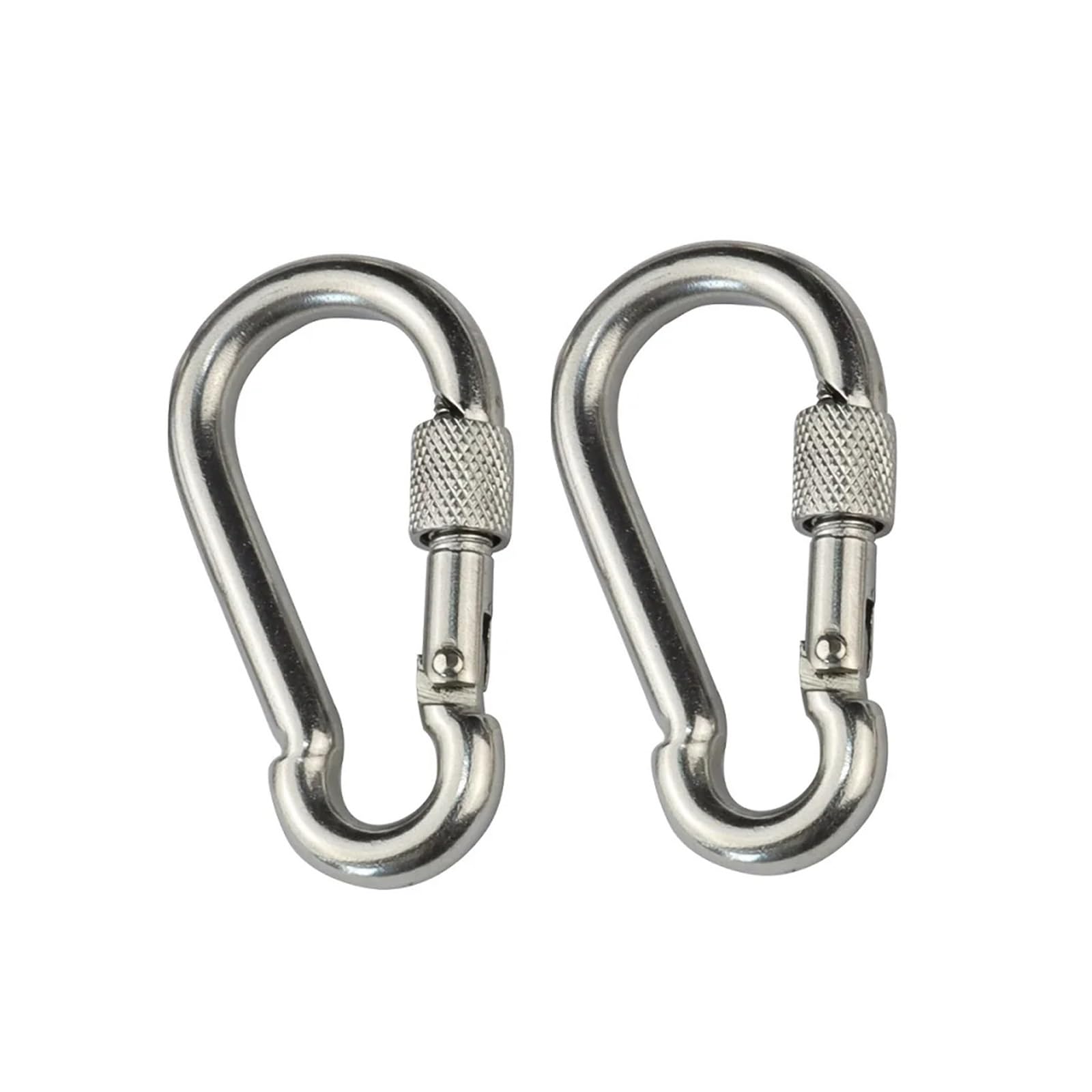 Lot de 2 crochets à ressort en acier inoxydable 304 avec verrouillage à vis, 5 mm, 6 mm, 7 mm, 8 mm, matériel de gréement pour hamac, camping et randonnée ( Couleur : Stainless st