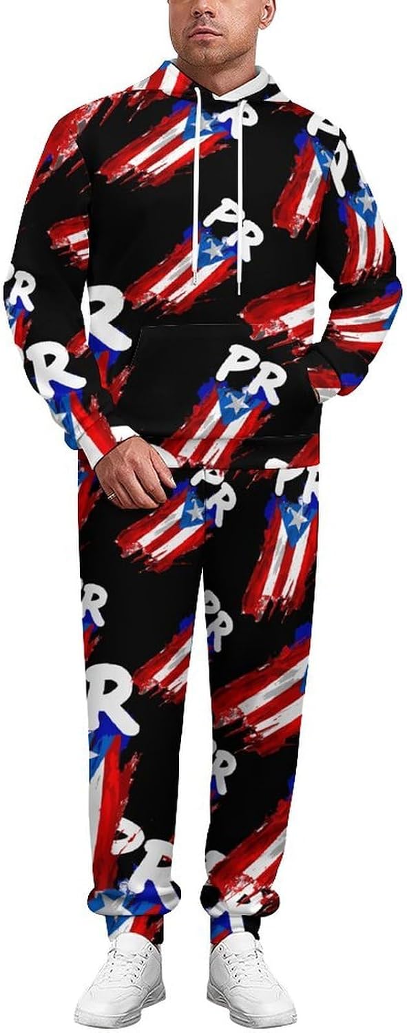 Puerto Flag PR Puerto Boricua Sweatsuits for Women Men Hoodies Pullover Tracksuit Set Lounge Sets Outfits