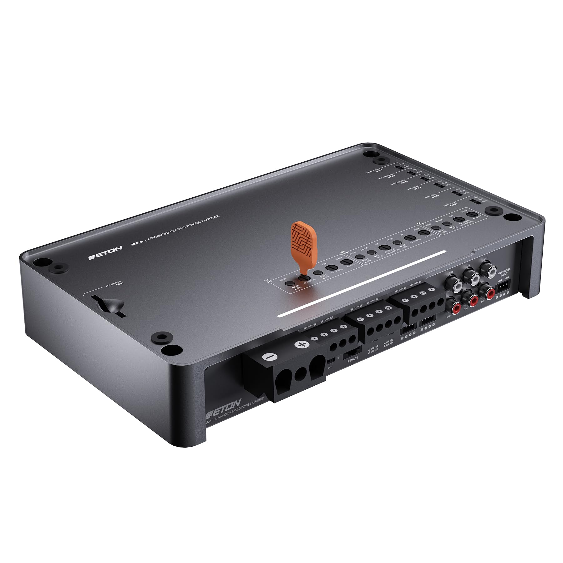 ETON MA 6 – kompakter 6 Kanal Verstärker, leistungsstarke digitale Mini Endstufe für Autos und Reisemobile, Class D Amp mit 6 x 120 W